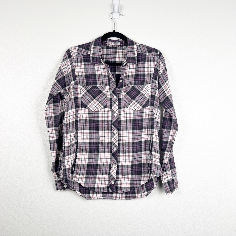 Toad & Co Cairn Plaid Top Purple Sz XS